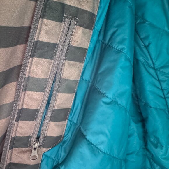 Mountain Hardwear Green/Tan Striped Barnsie Jacket in Women's Large - Picture 6 of 15
